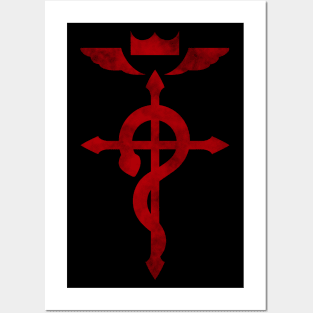 Fullmetal Alchemist logo red Posters and Art